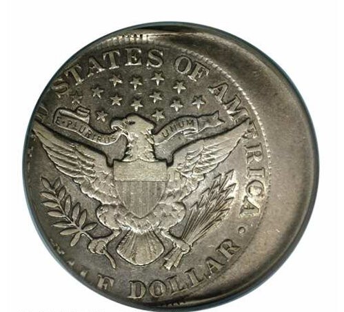 1912 Barber Half Dollar off-center strike showing approximately 30% shift with full date visible on the struck portion